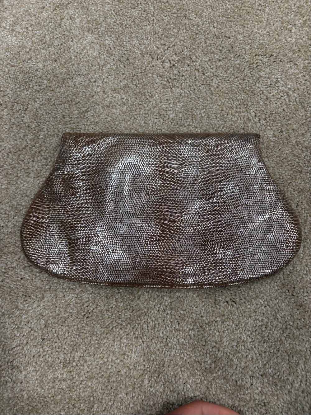 Lauren Merkin Metallic Rose Gold Pleated Clutch - Picture 3 of 6